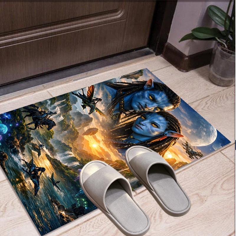 Alfombra con Patrón de Avatar, Felpudo para Interior/Exterior, para Picnic, Sala de Juegos, Dormitorio, Oficina, Sala de Estar, Alfombra Decorativa para el Hogar, Regalo de Cumpleaños