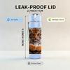 1PC Realistic Tiger Cub Animal Print 750ml Color Plastic Sports Water Bottle Leakproof Flip Straw Lid Suitable for Sports Office Home Use