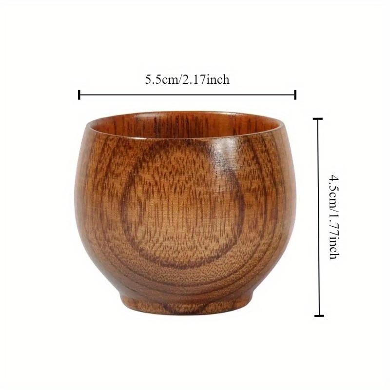 1 Stück Klassische Mini-Teetasse Umweltschutz Massivholzbecher Kleiner Holzbecher Textur Retro Teetasse