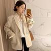 Damen Umlegekragen Langarm Unifarben Blazer Normale Passform Pendlerstil Kurzer Mantel