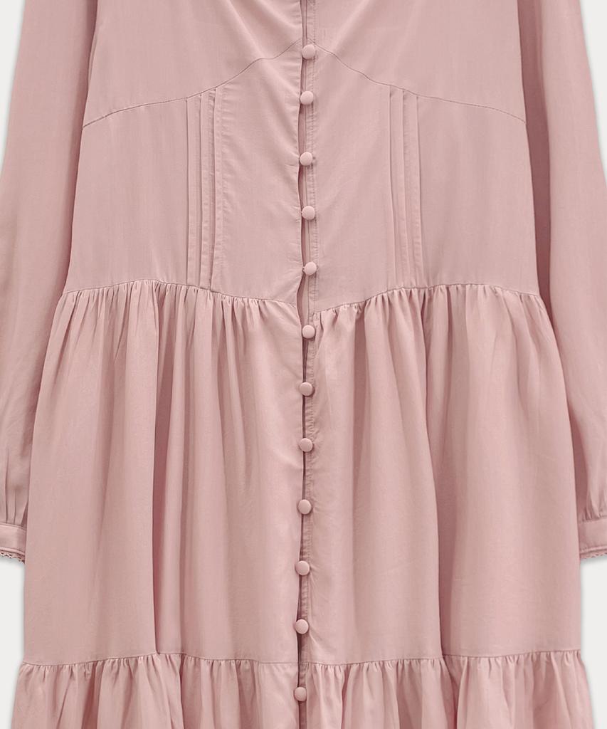 Sseomweeobeoteo Evelyn Lace Long Dress - Pink