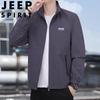 JEEP SPIRIT Men's Stand Collar Solid Casual Jacket