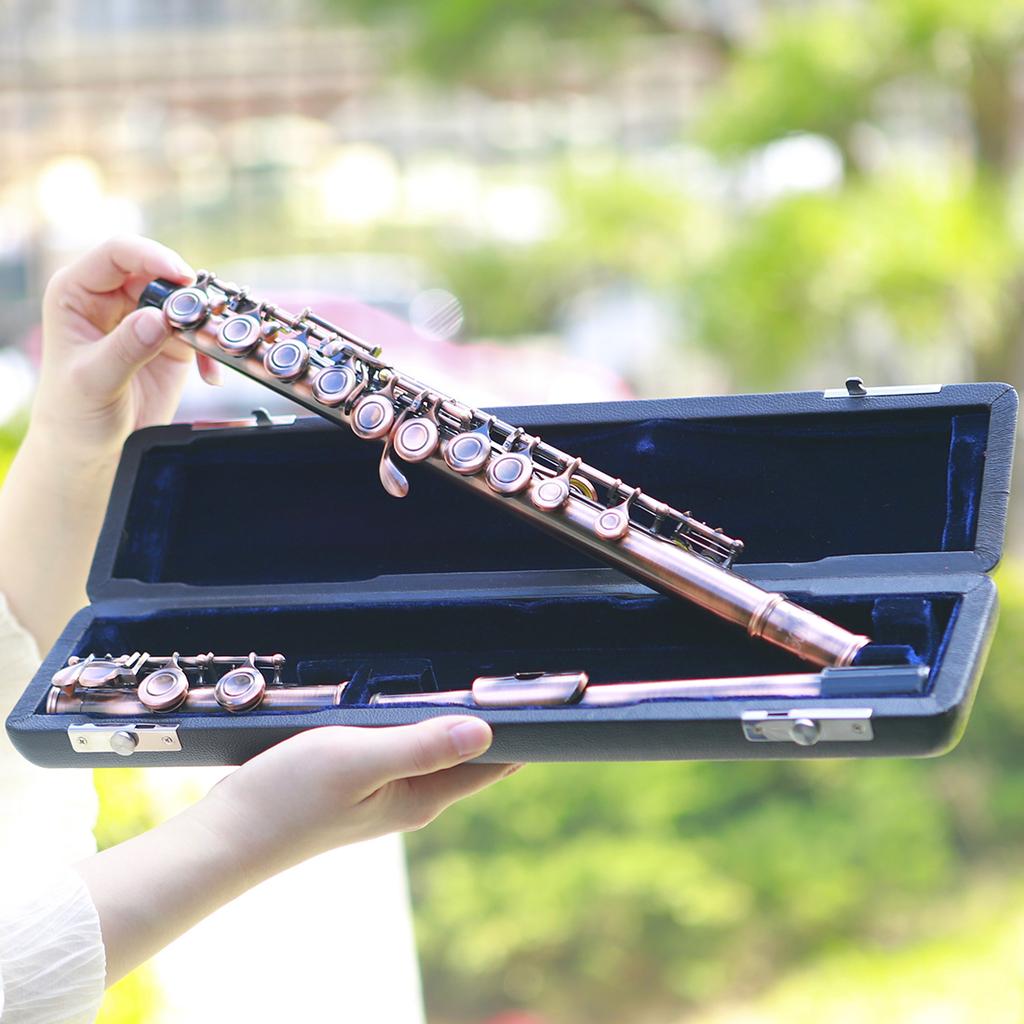 SLADE C Key Flute 16 Closed Holes Flute Antique Copper High Quality Professional Transverse Flute Concert Woodwind Instrument