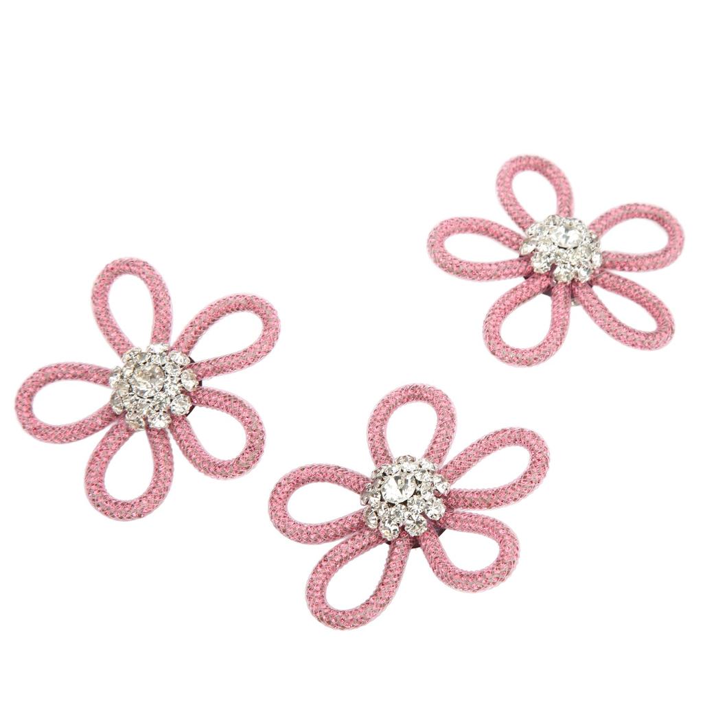 3Pcs Shoe Brooch Cute Colours 6cm Rhineston Wide Flower Shape Clothing Brooch for Shoes Bag Wedding Dress