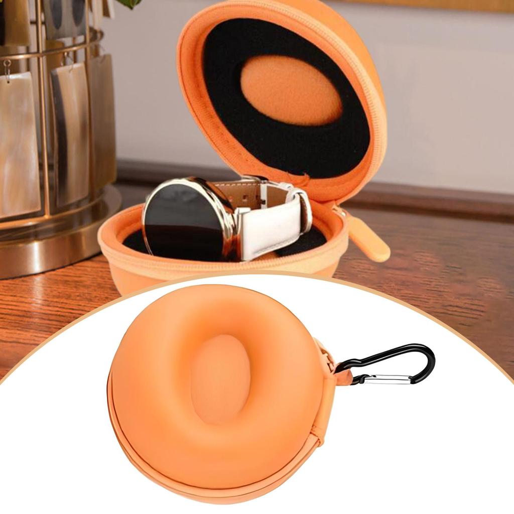 Travel Watch Case, Wristwatch Holder, Compact PU Leather Dustproof Wear Resistant Smooth Zipper