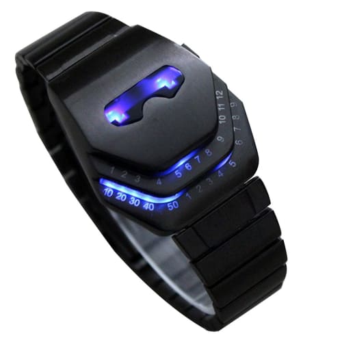 Soleasy Men's Special Cool Gadget Interesting Snakehead Design Blue LED Watch WTH8021