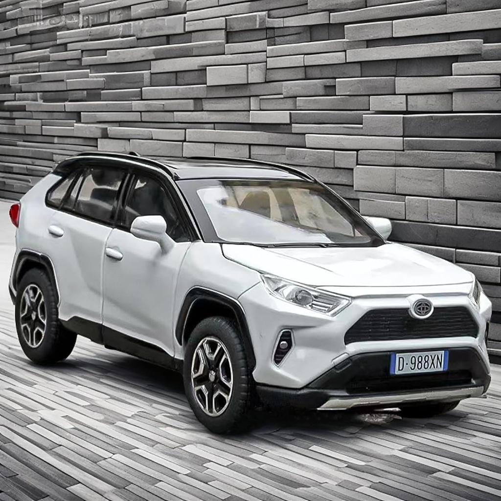 Model de mașină Toyota RAV4 1/32, mașină de jucărie din aliaj, model de colecție, cu lumină și sunet, mașină de jucărie pentru băieți, copii mici, mașină cadou