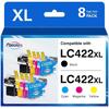 Lc422Xl Lc422 Pigment Set of 8 Compatible With Brother Lc422 Lc-422Xl Lc-422Val Cartridges For Brother Mfc-J5340Dw,