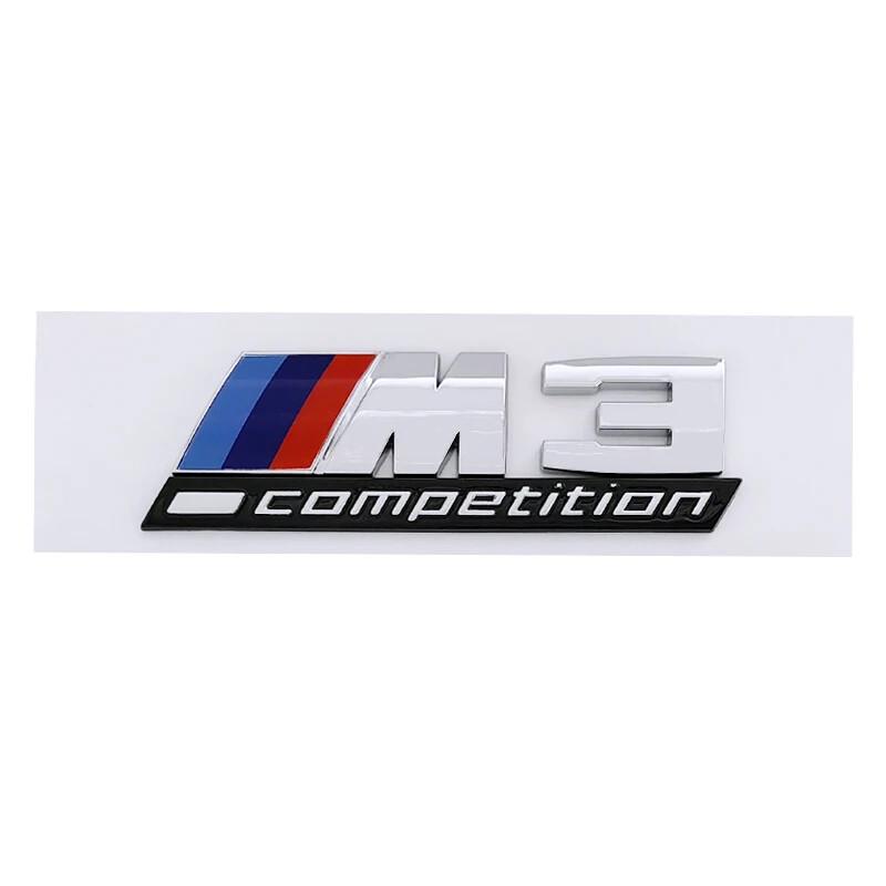 For BMW Car Rear Trunk Badge Sticker M1 M2 M3 M4 M5 M6 M7 M8 Competition Emblem Silver Modification Of ABS Badge