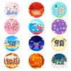 Childlike Cartoon Style Time Gem Glass Magnets: January-December Refrigerator Decor.