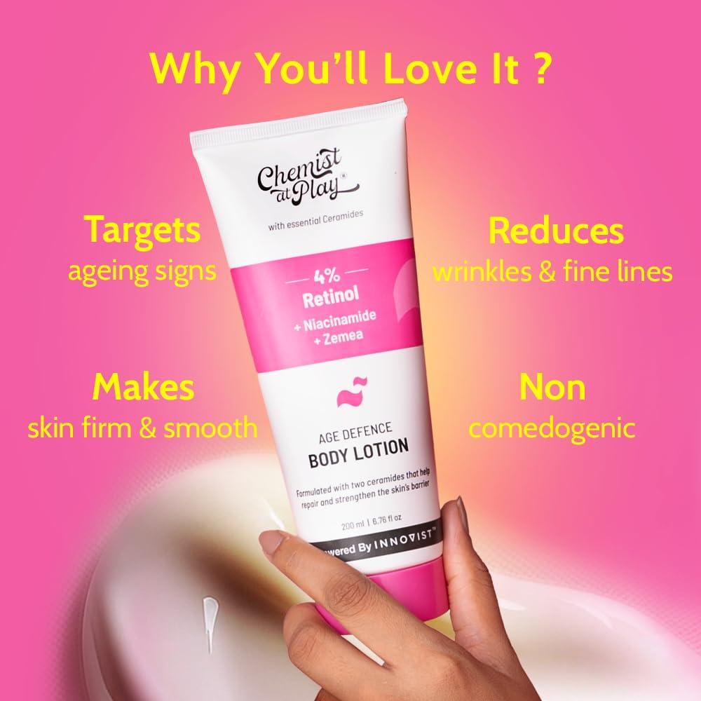 Chemist At Play Anti-Aging Körperlotion 200ml zur Hautaufhellung & gegen sichtbare Zeichen der Hautalterung