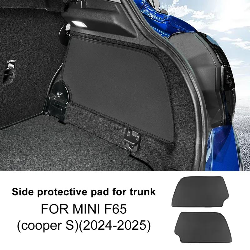 PU Leather Car Rear Trunk Side Protective Mat For BMini Cooper S F65 2024 2025 Styling Anti Scratch Dirty Kick Pad Accessories