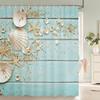 3d Beach Scenery Shower Curtains Sea Ocean Mediterranean Bathroom Curtain Waterproof Cloth Decoration 180*240cm Bath Curtain