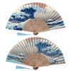 Boshiho Folding Floral Japanese Japanese Accessory Women's Fan, Bamboo, Rayon, Print, Stylish, Style, Elegant, Gorgeous,