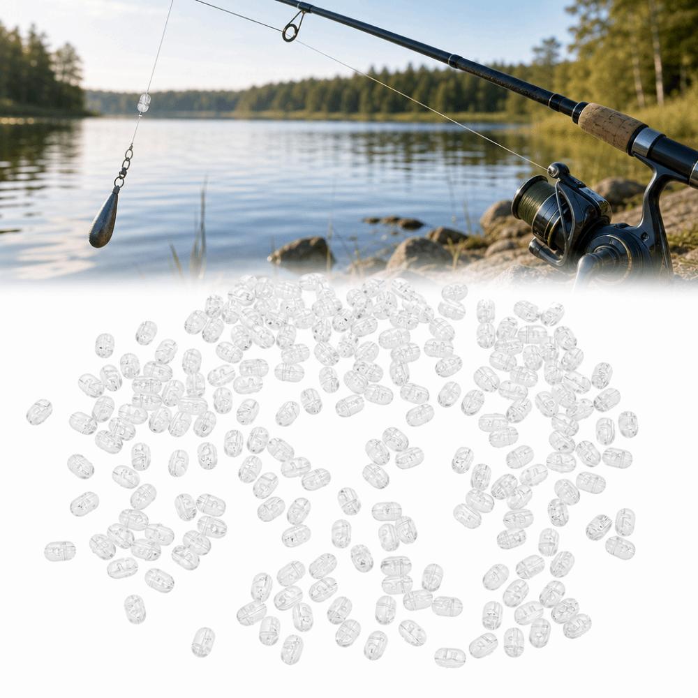 200PCS Oval Shape Fishing Bait Stopper Beads Transparent Bait Stopper Beads  Sea Fishing