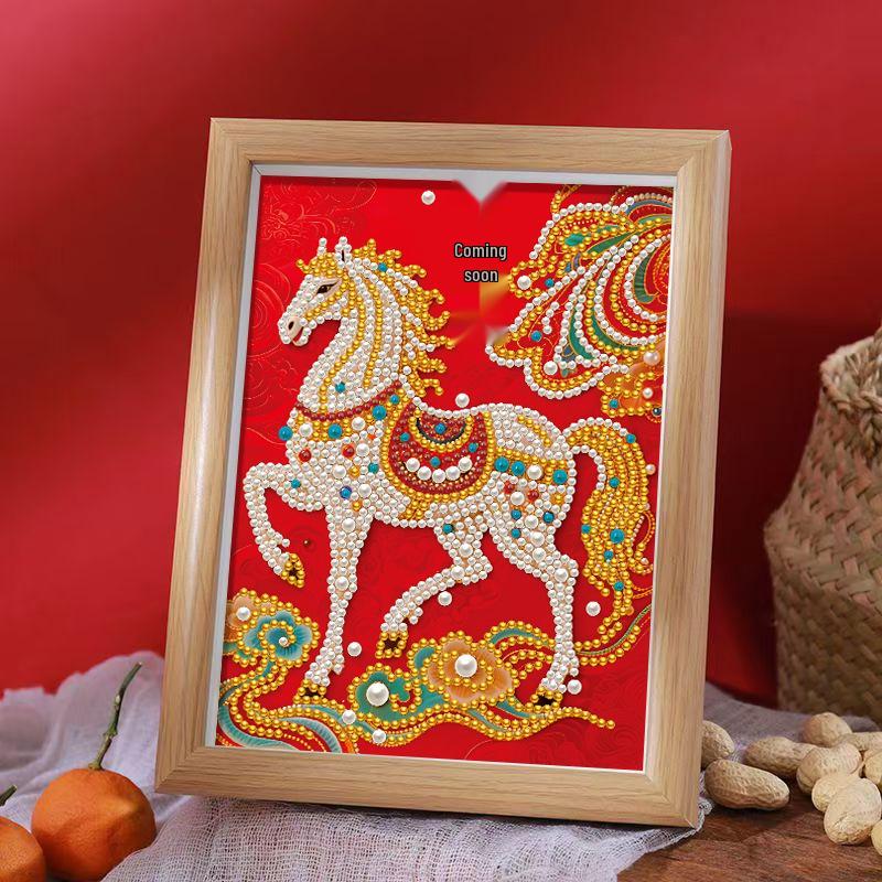 2026 Year of the Horse DIY Diamond Sticker Painting: Children s Handmade Toy & Decorative Pearl Art