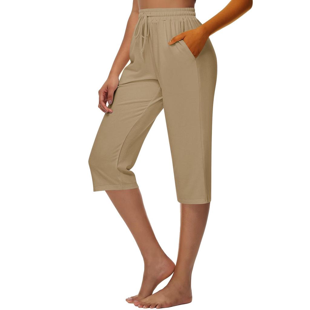 Women's   Sweatpants Drawstring Capris with Pockets Wide Legs Jogger Workout Yoga Pants