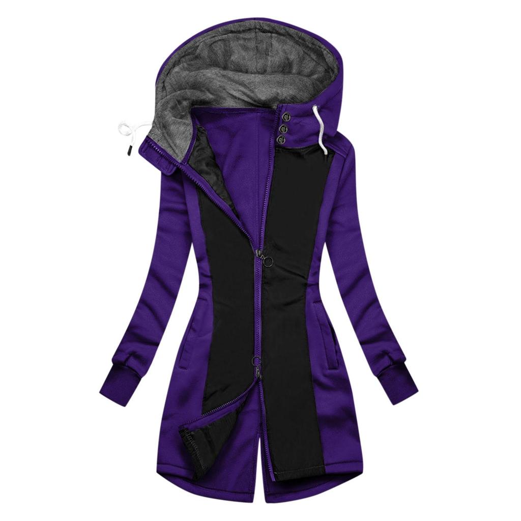 European & American Autumn/Winter Women's Hooded Fleece Sweatshirt Coat