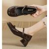 Spring Thick Heel Women Mary Jane Shoes Shallow Ladies Casual Butterfly-knot Shoes Eelgant Dress Leather Shoes