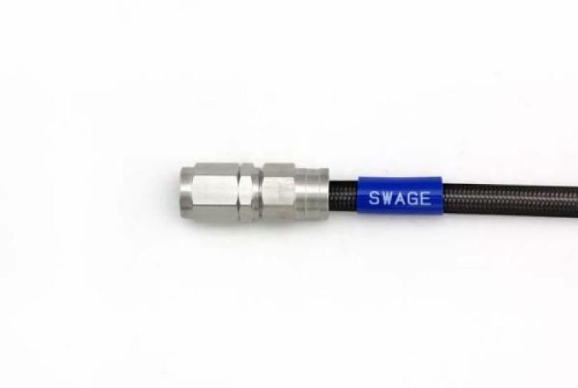 SWAGE LINE Easy Order Brake Universal Straight Stainless Black Smoke Hose, Hose, Fitting, Steel, Hose, 375mm, STKB-1010M-0375