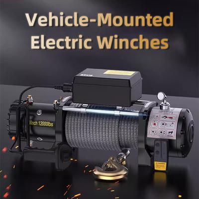 Cabrestante Eléctrico Cabrestante Montado en Coche 12V/24V Impermeabilización Grúa Todoterreno Automotriz Autoayuda Cabrestante Eléctrico Cabrestante Extractor