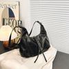 Retro Commuter Large-capacity Casual Soft Surface Simple Solid Color Crossbody Single-shoulder Tote Bag
