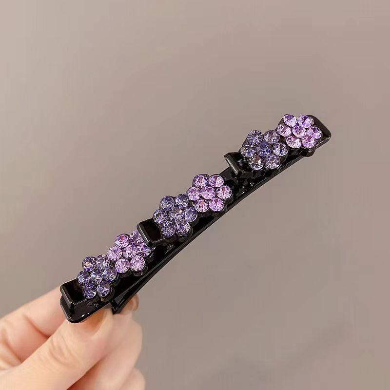 Rhinestones Braided Hair Clips For Girls hairclip with 3 Flowers Hair Span With Crystalllume Women Hairpin Hair Accessories