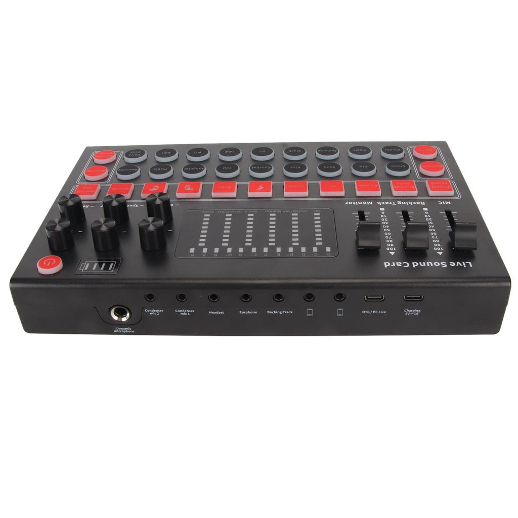 Live Sound Card 8 Sound Effects 10 Special Effects Bluetooth Noise Cancellation Treble Alto Bass Adjustable Sound Mixer