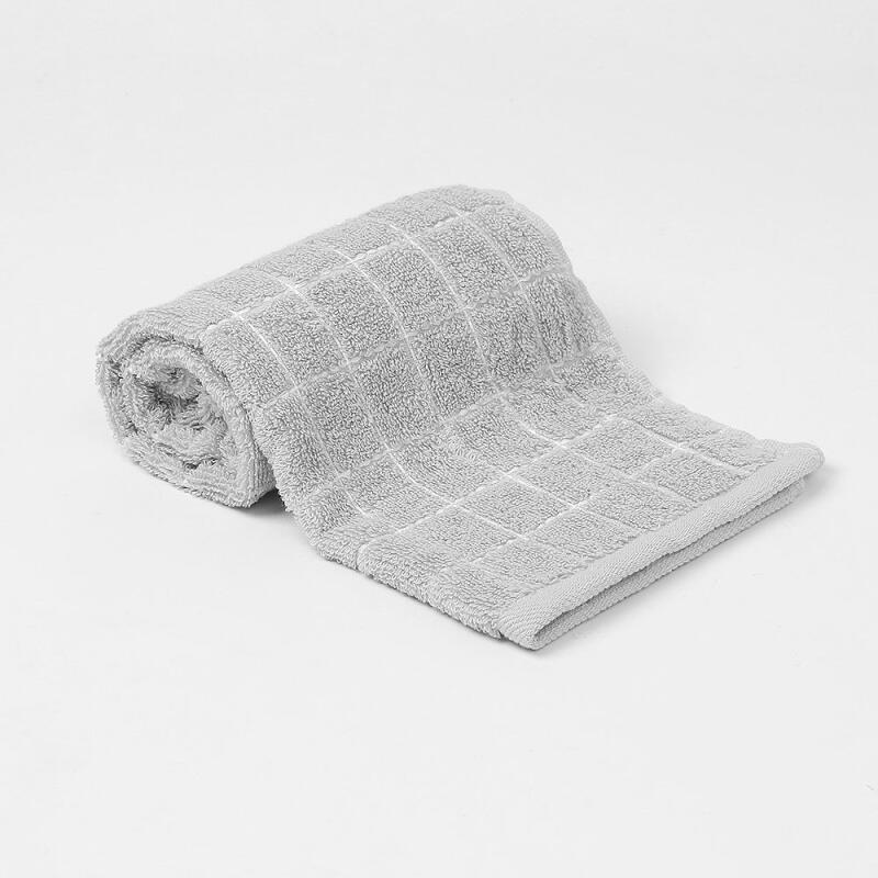 

Fluffy Day Checkered Cotton Washcloth Gray [WC5140F]