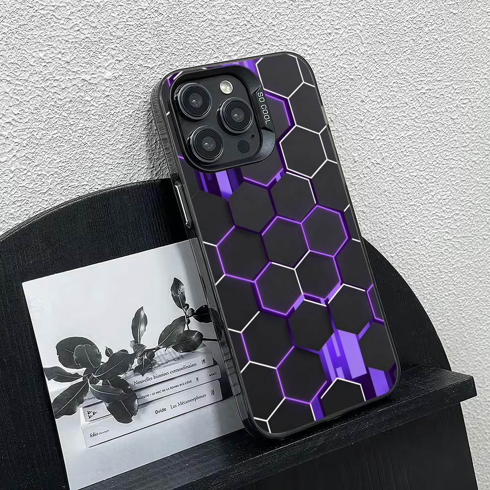 Honeycomb pattern phone case suitable for iPhone 17 16 15 14 13 12 11 Pro/Max/Plus anti drop and shockproof back cover