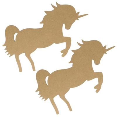 2 Wooden Mdf Unicorn Silhouettes 15 Cm