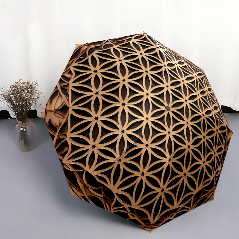 1 PC Automatic Folding Umbrella - Unique flowers Pattern, Portable & Foldable Design with 8 Ribs, Christmas Birthday Gifts