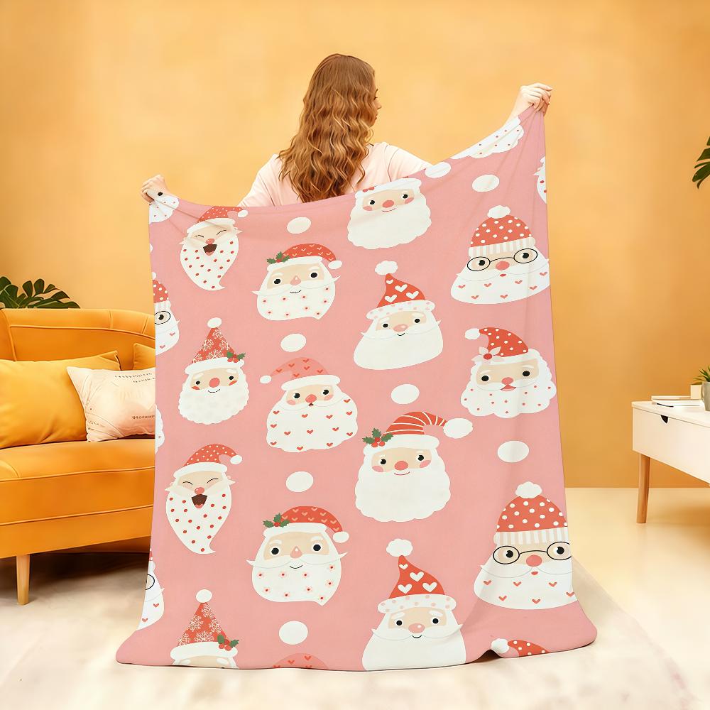 M Merry Christmas Santa Claus Blanket For Soft Throw Blanket for Picnic Bed Sofa Home Bedroom Cozy Warm Comfortable