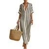 Ladies' Casual And Fashionable Loose Striped Shirt Dress
