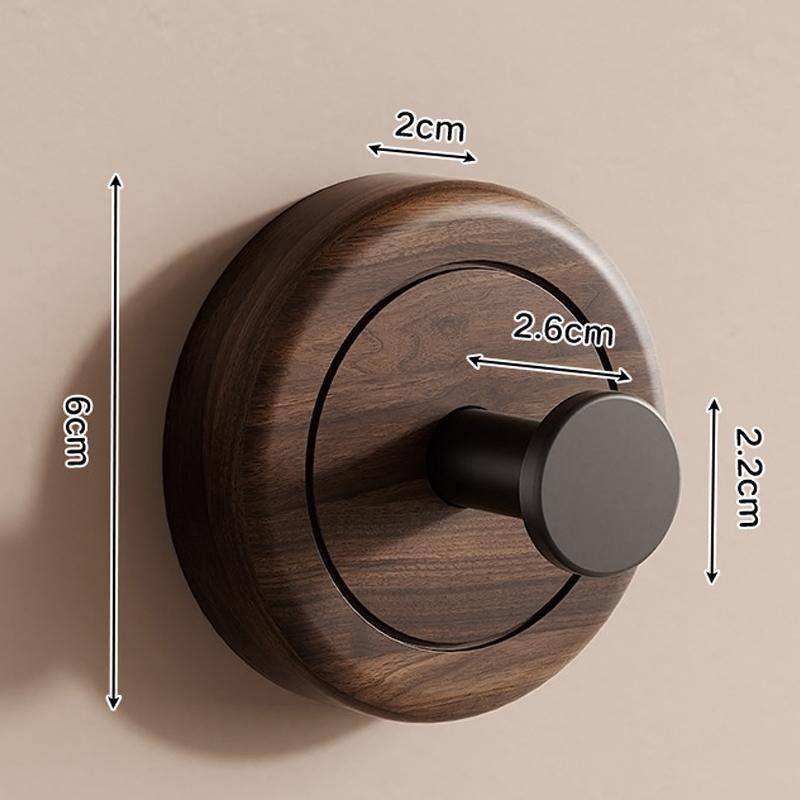 

1/4pcs Walnut Wood Suction Cup Hook Strong Vacuum Keys Clothes Hanger Hook Waterproof Kitchen Bathroom Robe Towel organizer Hook 1pcs