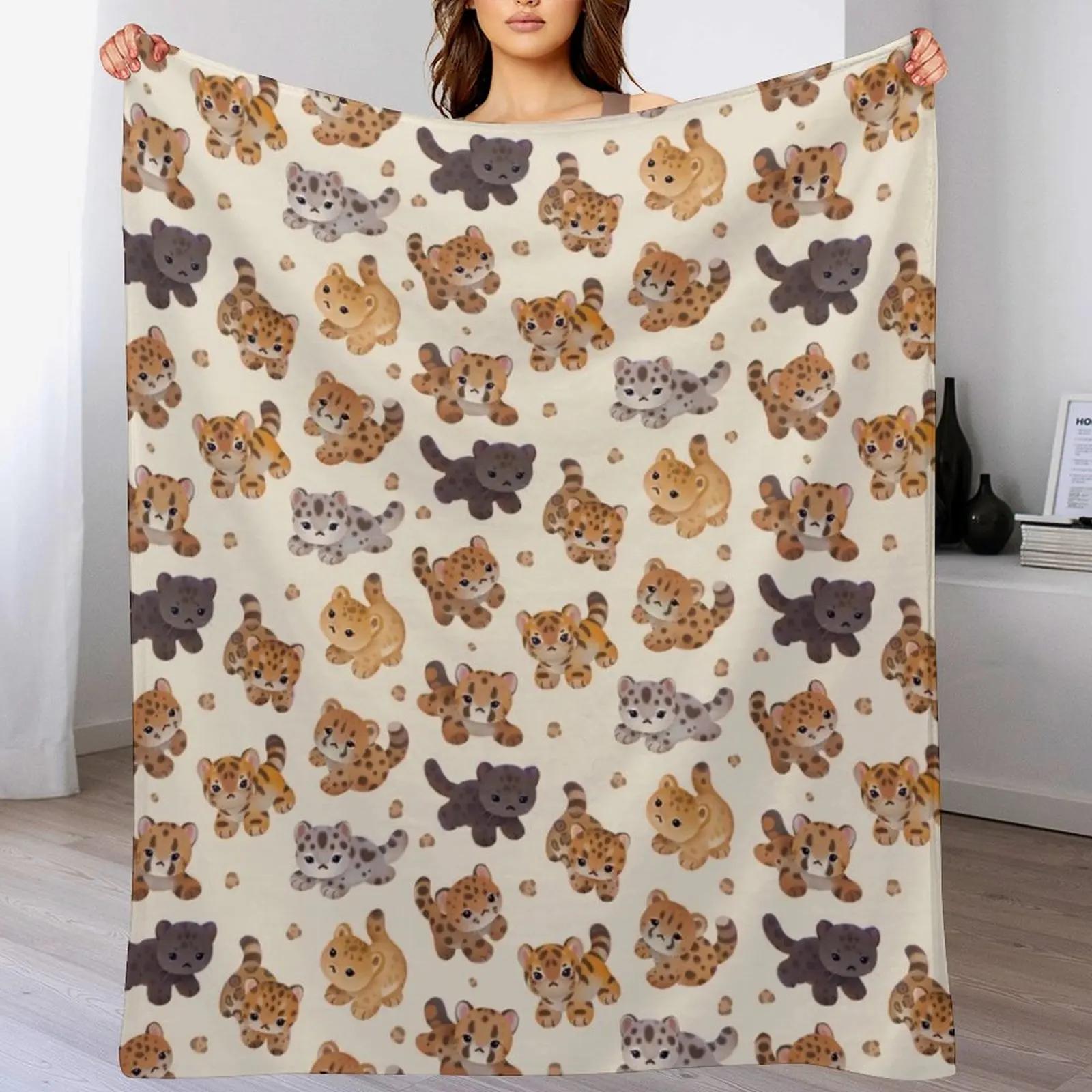 

The year of big cat cubs light Throw Blanket Soft Cozy Blanket for Pet Kids Adults 102x76cm(40x30in)