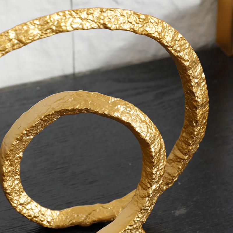 Resin Handicrafts Golden Circle Hollowed-out Circular Ornaments Crossed Circle Decorative Figurines Home Decoration Accessories
