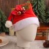 Santa klobouk pro dospělé Plyšový červený sametový Santa klobouk s mašlí/slunečnicí/zvonkem/sněhovou vločkou dekorací pro vánoční večírek dárek