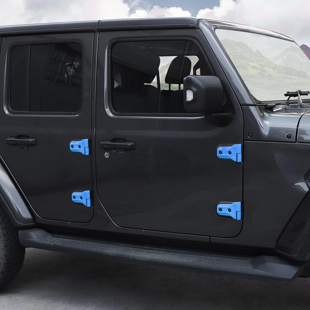 8PCS Door Hinge Cover Trim Accessories for 2018-2024 2025+ Jeep Wrangler JL JLU 2020-2024 2025+ Jeep Gladiator JT (Matt Black)