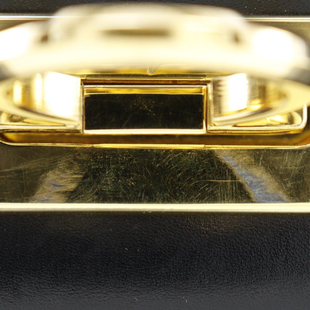 Salvatore Ferragamo Gancini Shoulder Bag Black Calfskin Women Used