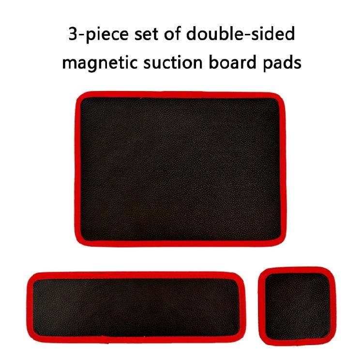 Double Sided Magnetic PU Leather Mat Tool Pad Flexible Tool Holder for Effortless Note Management and Desk Tidiness