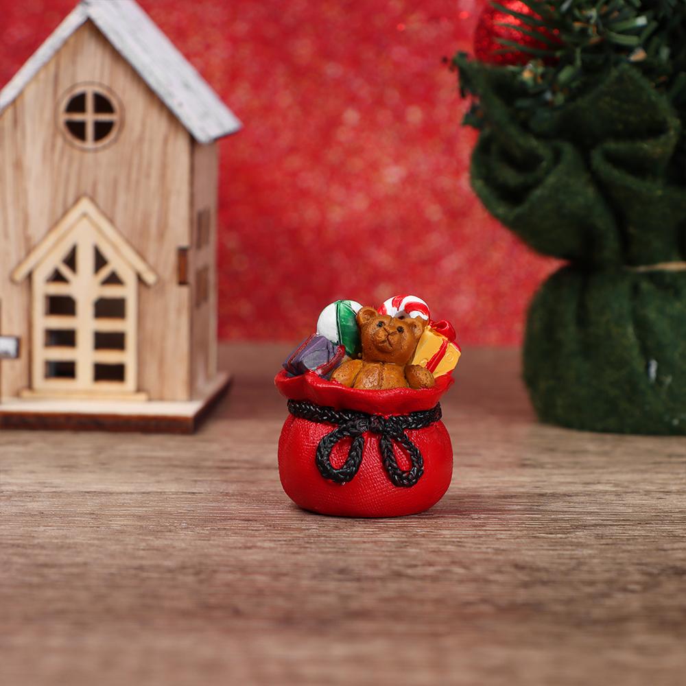 Xmas Tree Santa Claus Christmas Miniatures Figurines Desktop Ornament Doll House Micro Landscape