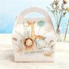 2Pcs Watercolour Boho Jungle Animals Children's Party Box First Birthday Newborn Baby Shower Chocolate Candy Gift Bag Favour