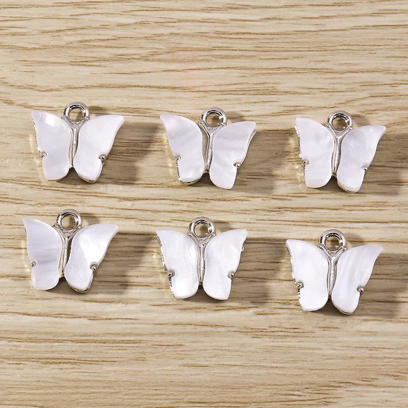 

Handmade Acrylic Butterfly Alloy Necklace & Earrings Set