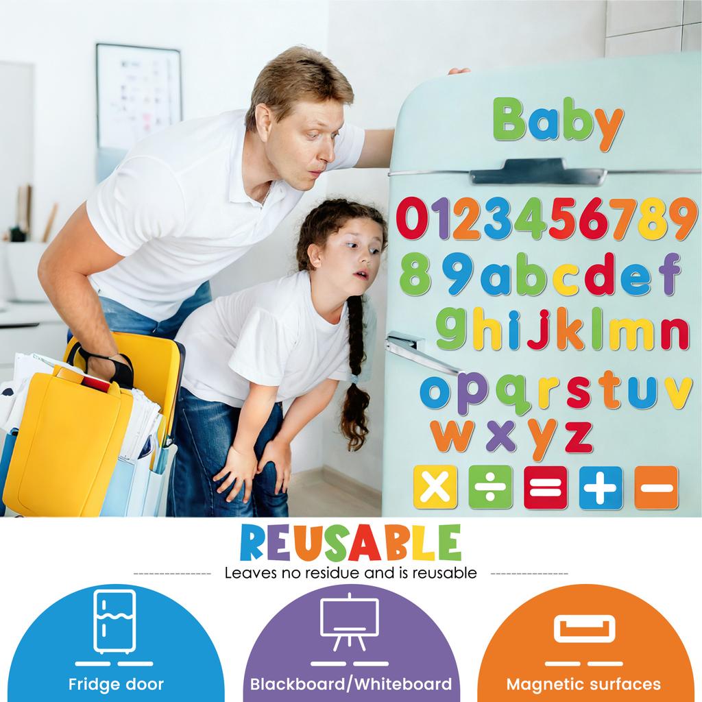 77 Pcs Fridge Magnet Reusable Magnetic Letter and Number Set Educational Toy with Case for Magnetic Whiteboard Fridge Magnet