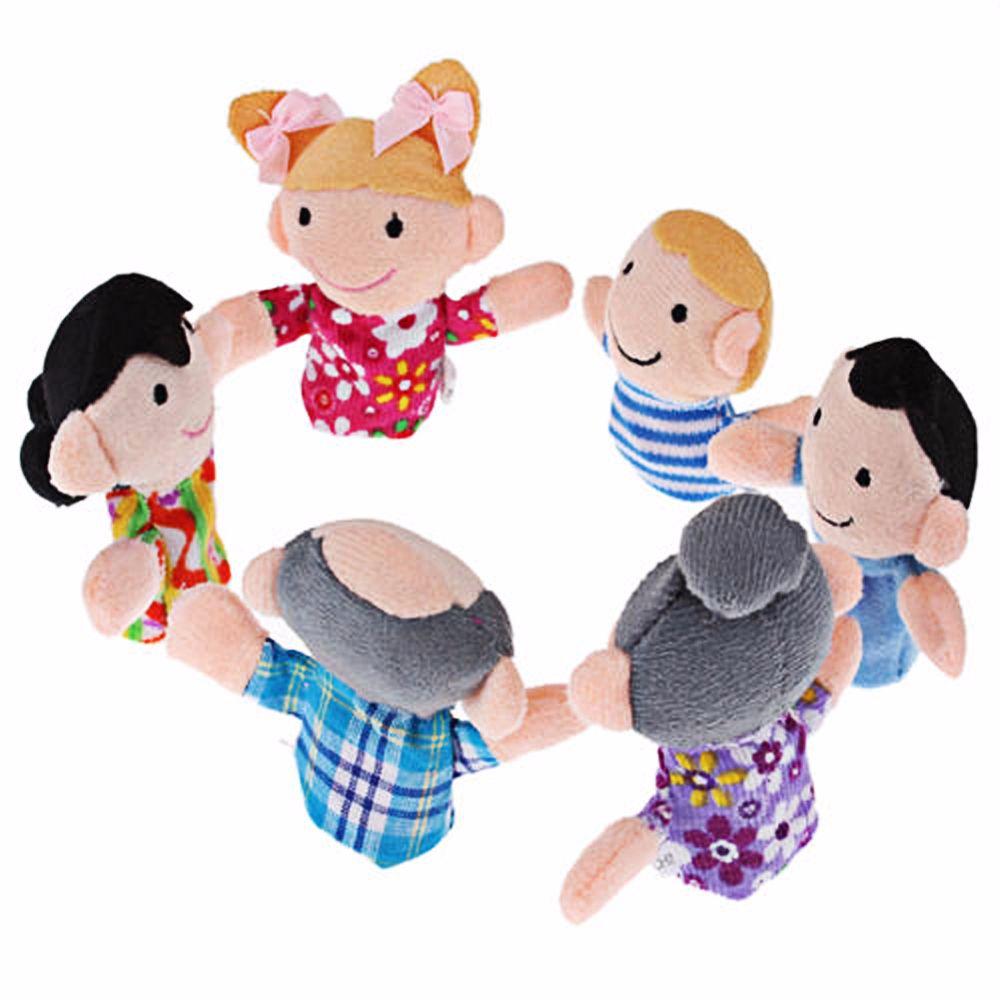 Toys Cloth Doll Toys Cartoon Doll Finger Doll Plush Toys Family Finger Puppets Set Hand Puppet