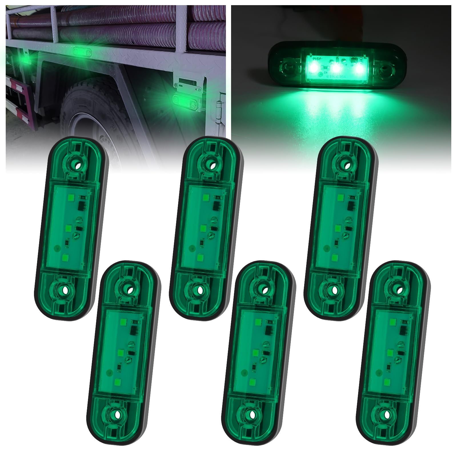 

Side Marker LED, LED Side Marker Clearance Lights, Side Marker Lights, Surface Mounted Little style 6 зелёный