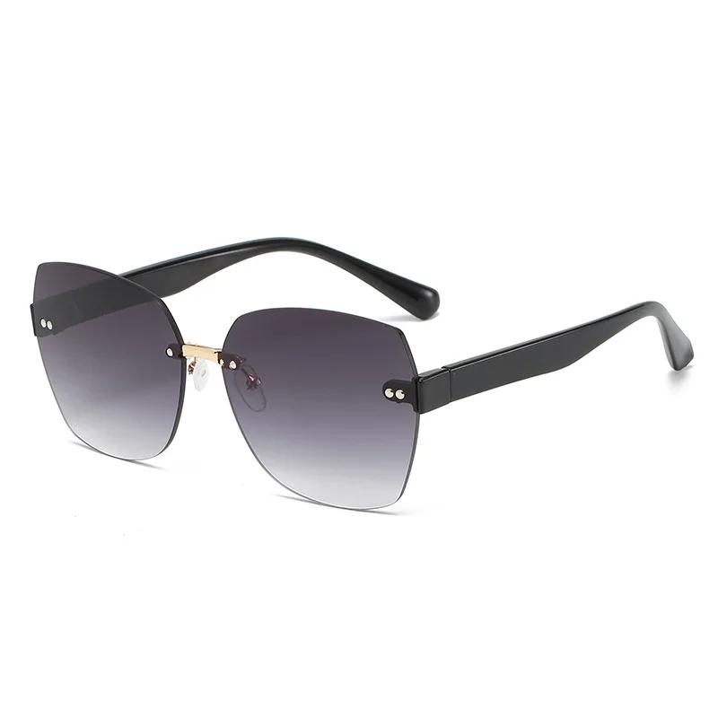 New Fashion Rimless Sunglasses Women Brand Designer Gradient Sun Glasses Luxury Trimming Frameless Eyeglasses Ladies