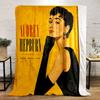 Audrey Hepburn Iconic Yellow Portrait Flannel blanket for bedroom, living room, sofa, and nap