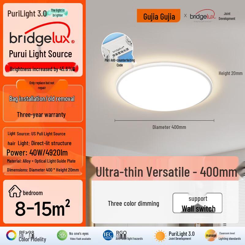 GUBURG Ultra-Thin LED Eye-Care Round Ceiling Light